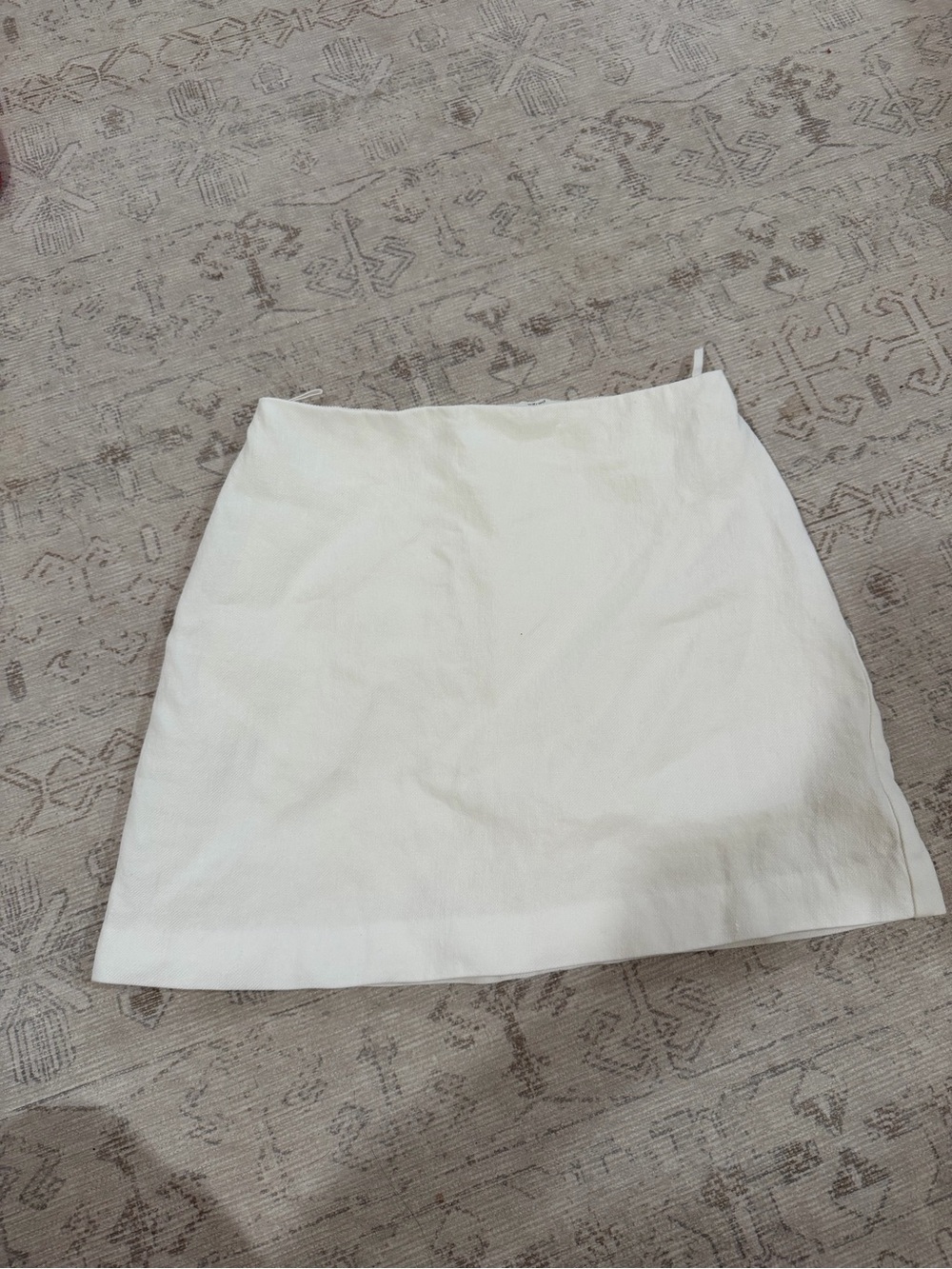 Aritzia Classic Mini Skirt Power Linen white